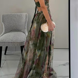Liora – Rochie Maxi cu Imprimeu Aquarel
