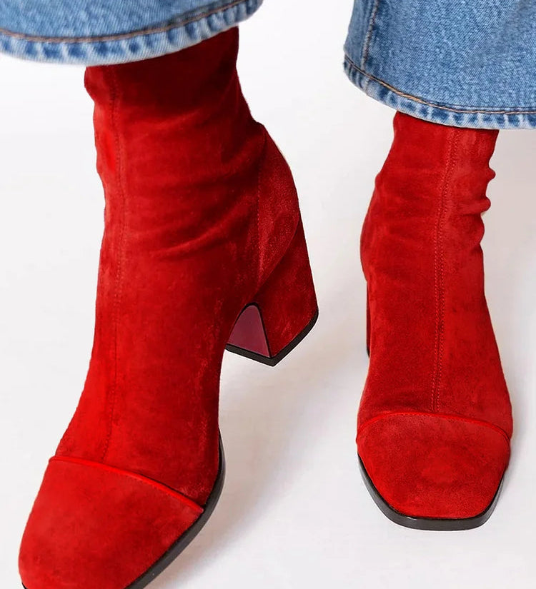 Victoria – Botine Cu Toc Pătrat