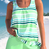Narcisa – Set Tankini Relaxat cu Dungi