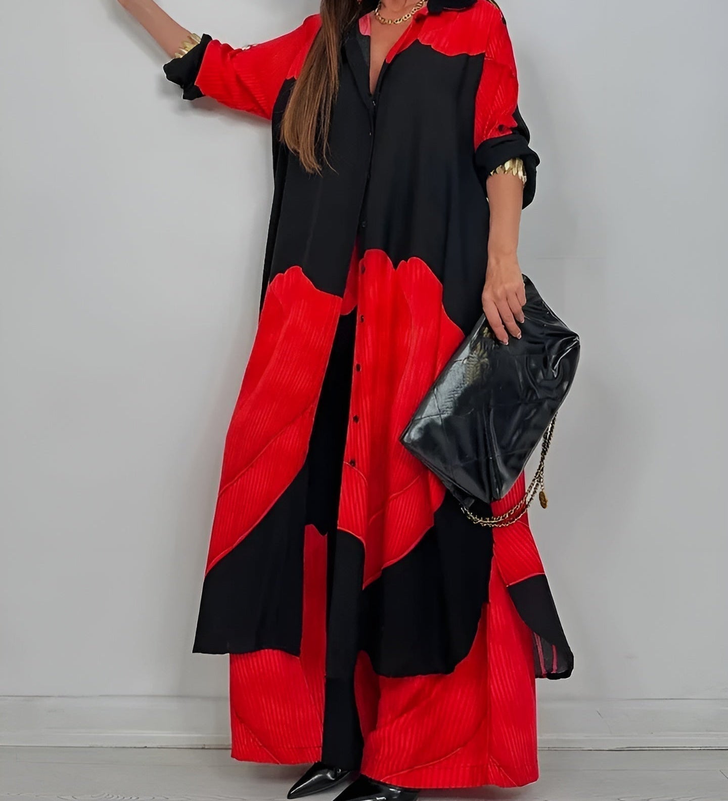 Ileana – Compleu Chic Estival Cu Imprimeu Patchwork