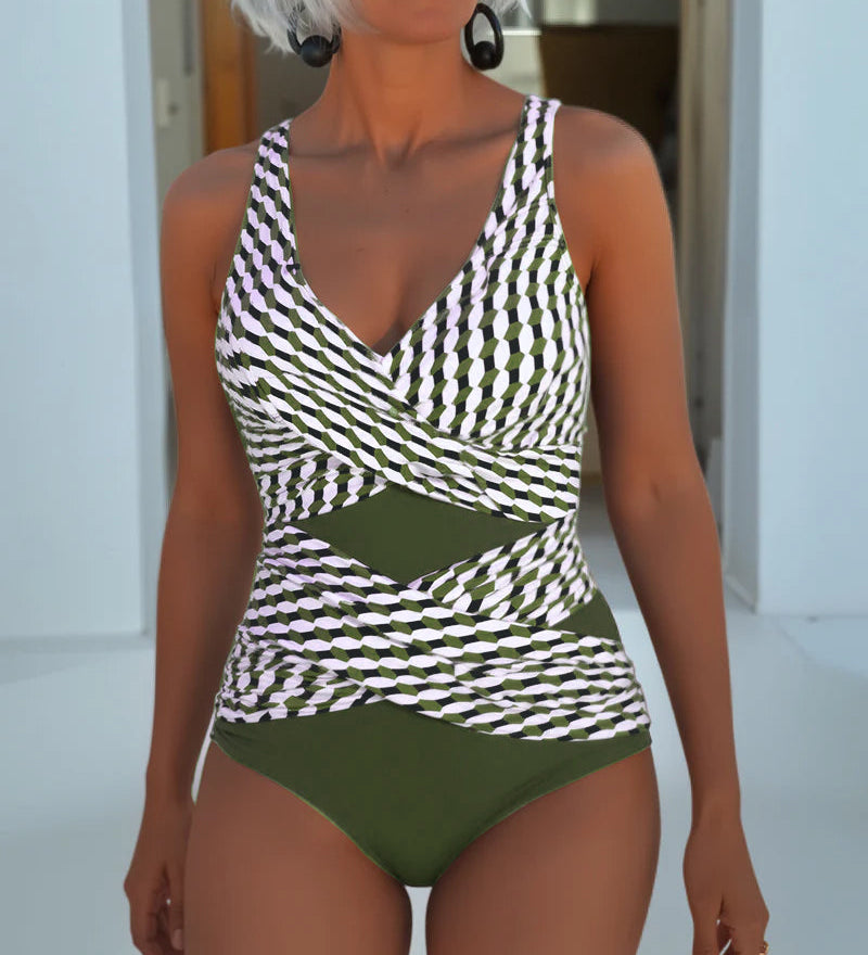 Adela – Costum de baie cu design încrucișat pentru vacanțe elegante