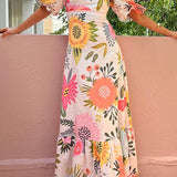 Nadia – Rochie maxi cu imprimeu