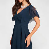 Luminița – Rochie Elegantă Albastru Profund