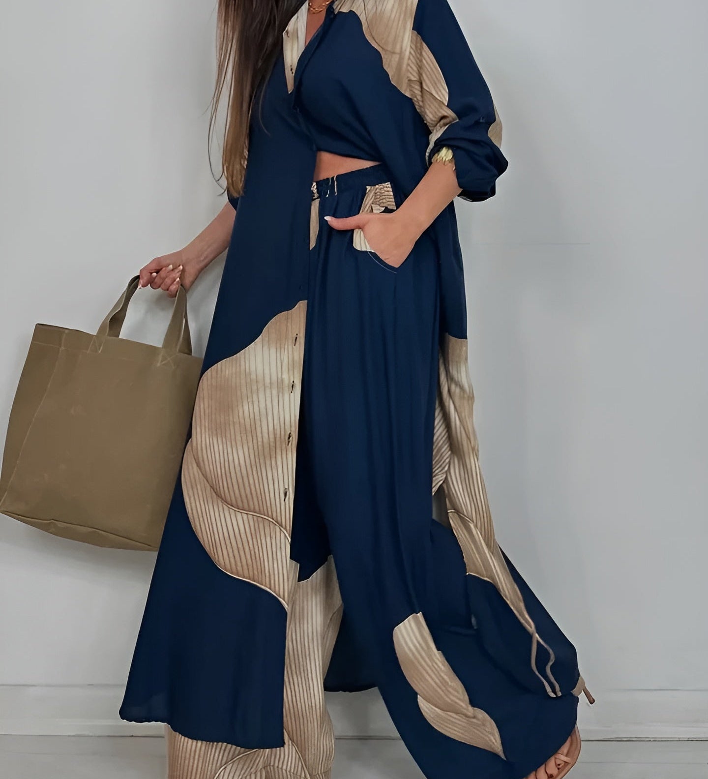 Ileana – Compleu Chic Estival Cu Imprimeu Patchwork