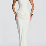 Daria – Rochie Maxi cu Decolteu Pătrat