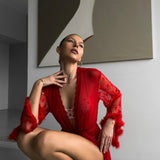 Keira | Kimono din Dantelă Transparentă