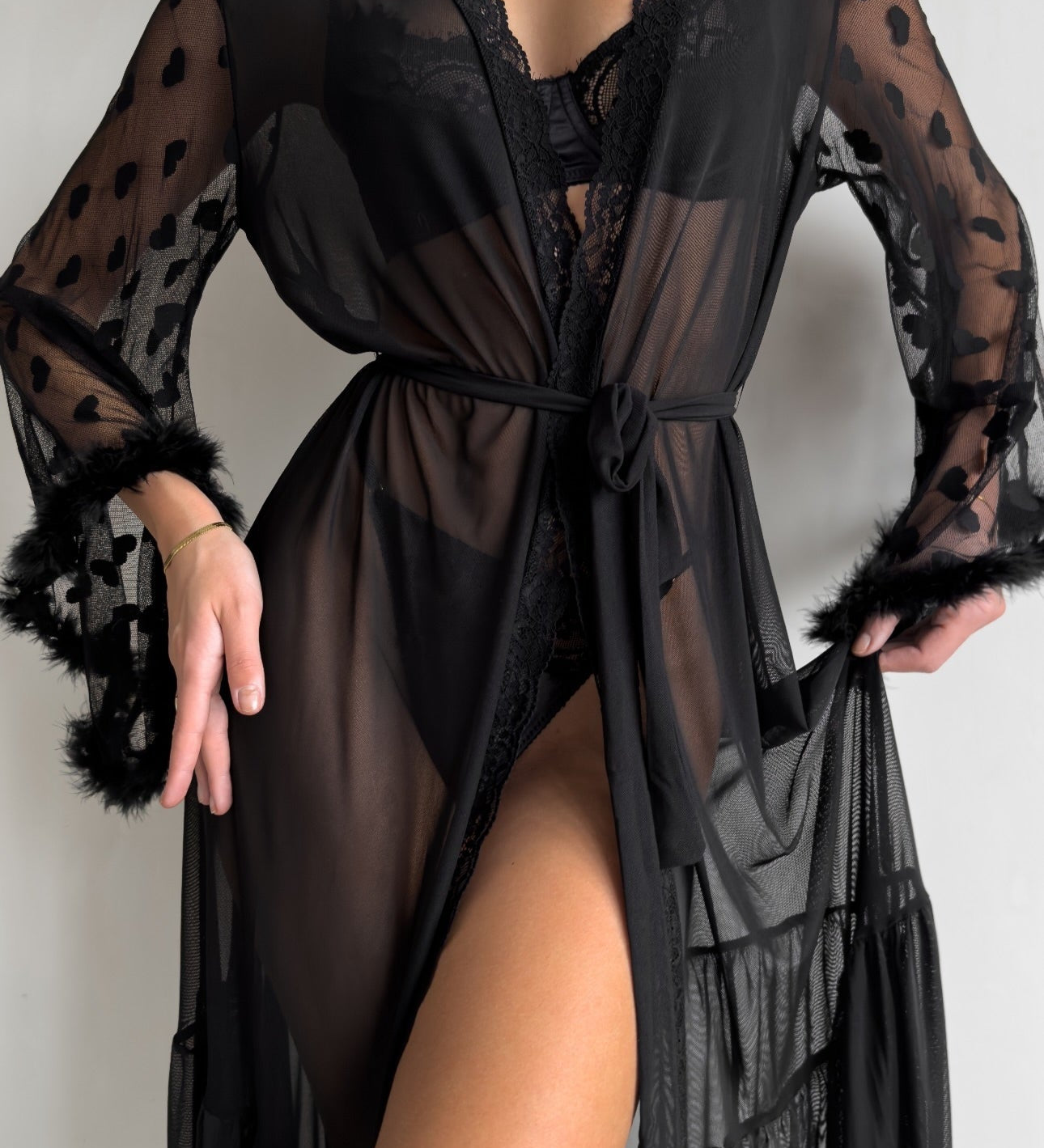 Keira | Kimono din Dantelă Transparentă