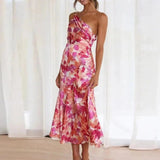 Viktoria – Rochie maxi asimetrică cu model floral