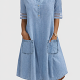 Catalina - Rochie din denim care avantajează silueta