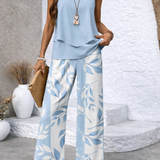 Gabriela – Compleu Chic Estival Cu Imprimeu Botanic Ceruleu