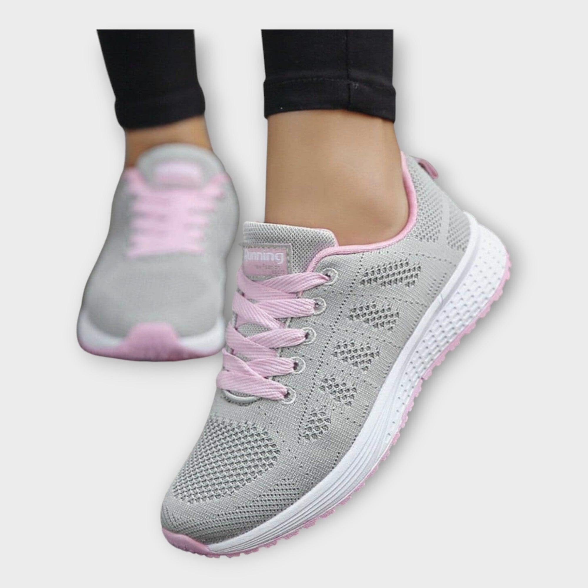 Pantofi sport cu strat superior din plasă și talpă antiderapantă