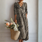 Grața – Rochie Artistică cu Model Ondulat