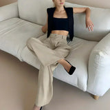 Pantaloni Largi Casual cu Buzunare