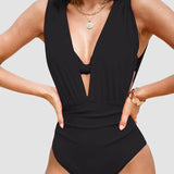Loredana – Costum de baie cu decolteu adânc și plisat