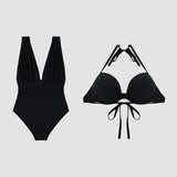 Loredana – Costum de baie cu decolteu adânc și plisat