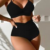 Paula – Set Bikini cu Fuste cu Talie Înaltă & Top cu Față Întoarsă