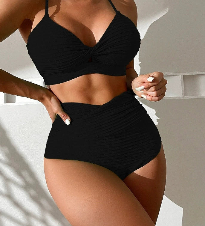 Paula – Set Bikini cu Fuste cu Talie Înaltă & Top cu Față Întoarsă