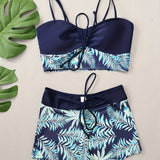 Oana – Set bikini cu imprimeu de frunze