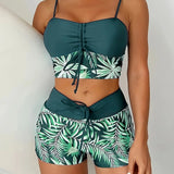 Oana – Set bikini cu imprimeu de frunze