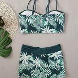 Oana – Set bikini cu imprimeu de frunze