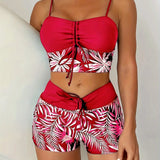 Oana – Set bikini cu imprimeu de frunze