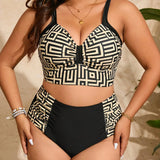 Estera – Costum de baie cu imprimeu geometric
