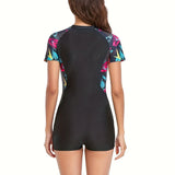 Ortansa – Costum de baie cu mânecă scurtă și imprimeu geometric