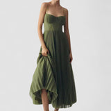 Iasmina – Rochie de Damă Plisată Midi Elegantă Romantică