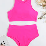 Octavia – Bikini sportiv cu talie înaltă și elastic