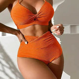 Paula – Set Bikini cu Fuste cu Talie Înaltă & Top cu Față Întoarsă