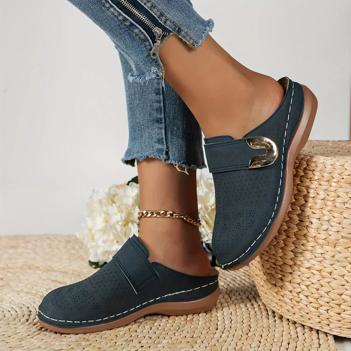 Sandale wedge suportive Chic Caprielle
