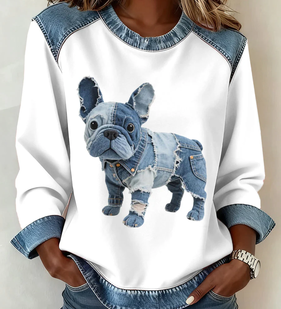 Anca – Pulover Patchwork Cățeluș