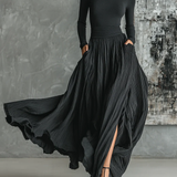 Michella – Set elegant din două piese cu guler înalt și fustă maxi