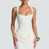 Daria – Rochie Maxi cu Decolteu Pătrat
