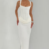 Daria – Rochie Maxi cu Decolteu Pătrat