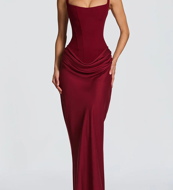 Daria – Rochie Maxi cu Decolteu Pătrat