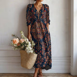 Alexandra – Rochie Artistică cu Model Etnic