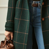 Florencia | Palton din Tweed Cu Carouri cu Rever Retro