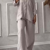 Fara | Set din Bumbac și In Luxe – Cămașă și Pantaloni
