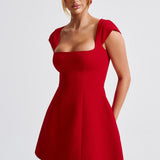 Alina – Rochie Mini Elegantă de Damă cu Decolteu Pătrat