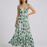 Raluca – Set Costum de Baie Întreg și Fustă Maxi cu Imprimeu Floral