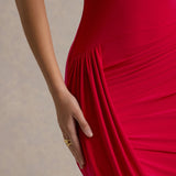 Taylor - Rochie Maxi Asimetrică cu Pelerină