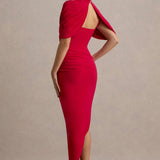 Taylor - Rochie Maxi Asimetrică cu Pelerină