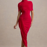 Taylor - Rochie Maxi Asimetrică cu Pelerină