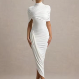 Taylor - Rochie Maxi Asimetrică cu Pelerină