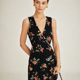 Sofia - Rochie Mini Florală Neagră