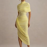 Taylor - Rochie Maxi Asimetrică cu Pelerină